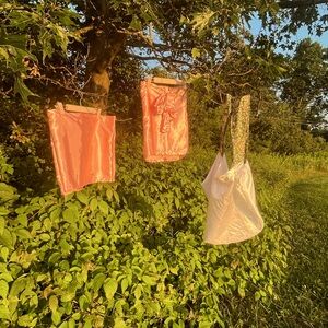 pink satin skirt set